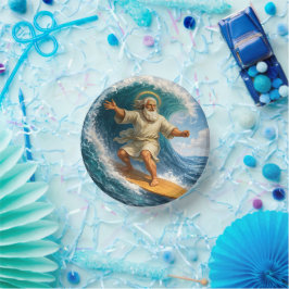 Surfen Moses lustige biblische Kunstparty Papierpl Pappteller