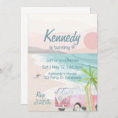 Surfen nach oben, Surfen Party, Luau, Strand Einladung (Vorne/Hinten)