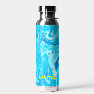 Surfen NAME Blue Ocean Abstrakt Art Paint Beach Trinkflasche