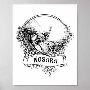 Surfen Nosara, Costa Rica Vintage Retro Throwback  Poster