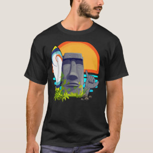 Surfen Osterinsel Rapa Nui Moai Statue Shaka S T-Shirt
