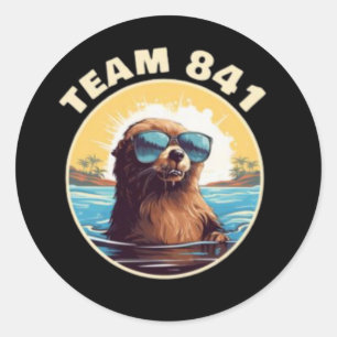 Surfen Otter 841 Otter My Way Kalifornien Runder Aufkleber