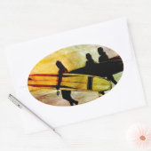 Surfen Ovaler Aufkleber (Umschlag)