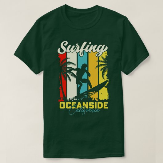 Surfen Ozean Kalifornien T-Shirt (Design vorne)