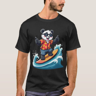 Surfen Panda im tropischen Stil - Spaß und Entspan T-Shirt