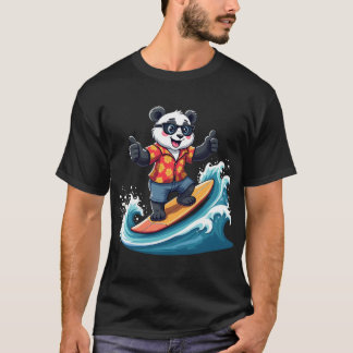 Surfen Panda im tropischen Stil - Spaß und Entspan T-Shirt