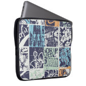 Surfen Patchwork: Grunge Vintage-Muster Laptopschutzhülle (Vorne Rechts)