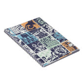 Surfen Patchwork: Grunge Vintage-Muster Notizblock (Rechte Seite)