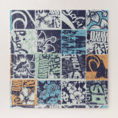 Surfen Patchwork: Grunge Vintage-Muster Puzzle (Horizontal)
