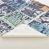 Surfen Patchwork: Grunge Vintage-Muster Sherpadecke (3/4)