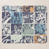 Surfen Patchwork: Grunge Vintage-Muster Sherpadecke (Vorderseite (Horizontal))