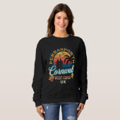 Surfen Perranporth, Cornwall UK Retro erschüttert Sweatshirt (Vorne ganz)