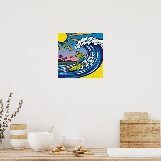 Surfen Pop Kunst Poster (Küche)
