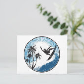 Surfen Postkarte (Stehend Vorderseite)