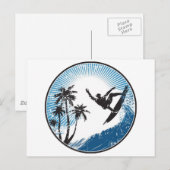 Surfen Postkarte (Vorne/Hinten)