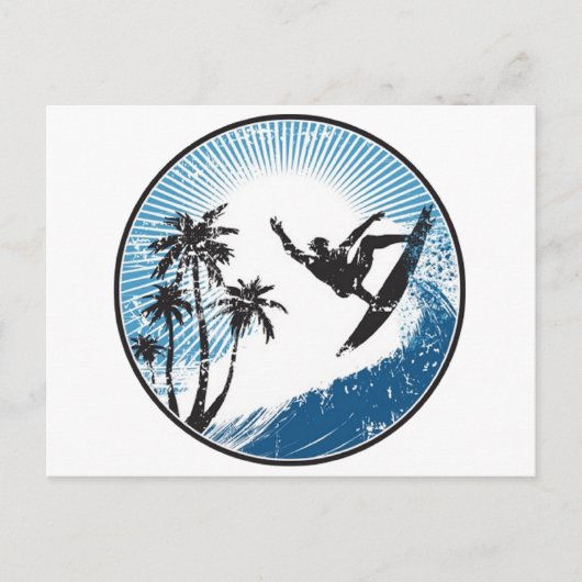 Surfen Postkarte (Vorderseite)