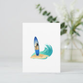 Surfen Postkarte (Stehend Vorderseite)