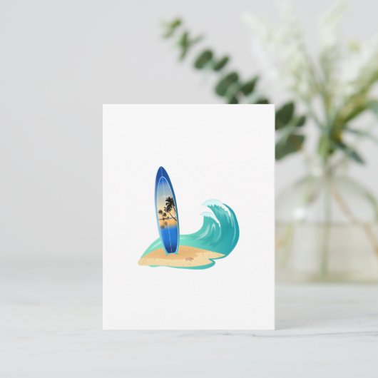 Surfen Postkarte (Stehend Vorderseite)