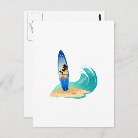 Surfen Postkarte (Vorne/Hinten)