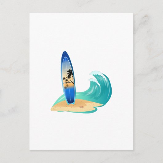 Surfen Postkarte (Vorderseite)