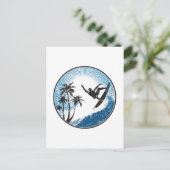 Surfen Postkarte (Stehend Vorderseite)