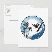Surfen Postkarte (Vorne/Hinten)