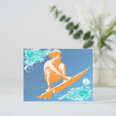 Surfen Postkarte (Stehend Vorderseite)