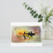 Surfen Postkarte (Stehend Vorderseite)