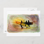 Surfen Postkarte (Vorne/Hinten)