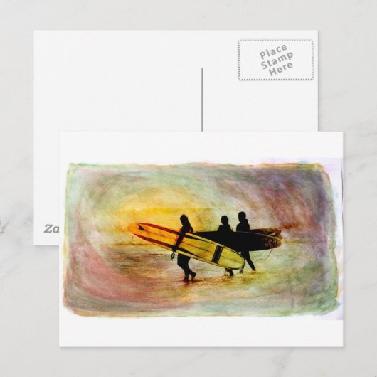 Surfen Postkarte (Vorne/Hinten)
