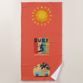 Surfen Retro Beach Handtuch (Vorderseite)
