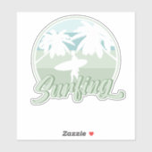 Surfen Retro Surfboard Surfer Geschenk Aufkleber (Blatt)