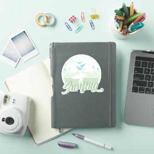 Surfen Retro Surfboard Surfer Geschenk Aufkleber