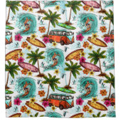 Surfen/Retro van Duschvorhang (Vorderseite)