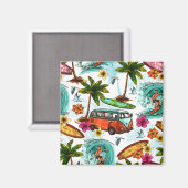 Surfen/Retro Van Magnet (Vorderseite/Rückseite)