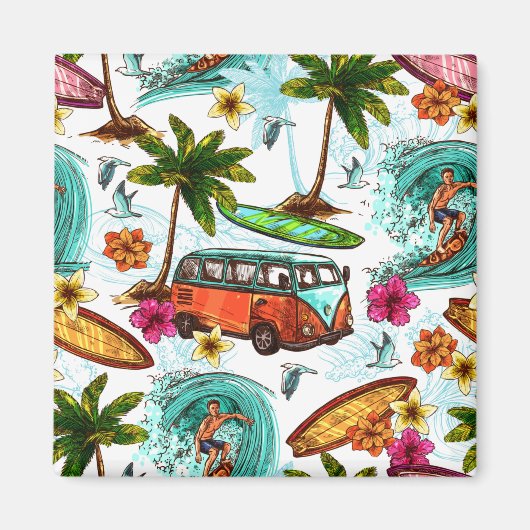 Surfen/Retro Van Magnet (Vorne)