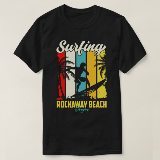 Surfen Rockaway Beach Oregon T-Shirt (Design vorne)