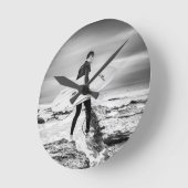 Surfen Runde Wanduhr (Winkel)