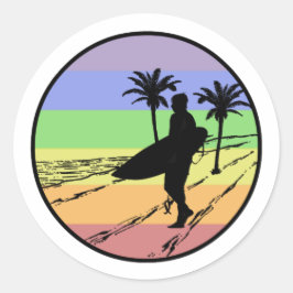 Surfen Runder Aufkleber