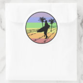 Surfen Runder Aufkleber (Tasche)