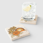 Surfen Safari Hawaiian Island Tiki Bar Untersetzer (Seitenansicht)