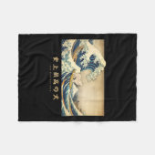 Surfen Samoyed Kanagawa Wave Japanischer Hund Funn Fleecedecke (Vorderseite (Horizontal))