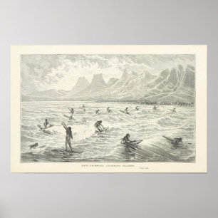 Surfen, Sandwich-Inseln Poster