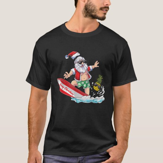Surfen Santa Beach Urlaub Weihnachten im Juli T-Shirt (Vorderseite)