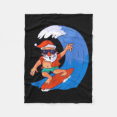 Surfen Santa Claus Weihnachten X-mas Geschenk Fleecedecke (Vorderseite)