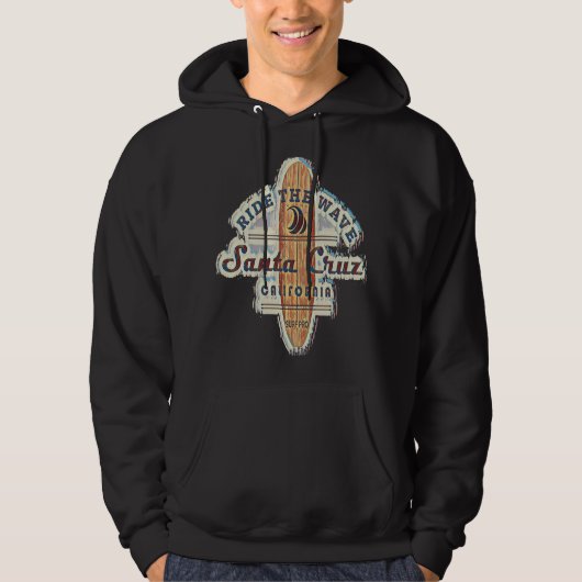 Surfen Santa Cruz Vintag Retro gestört Hoodie (Vorderseite)