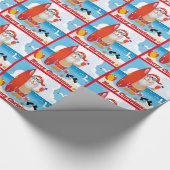 Surfen Santa On Beach Frohe Weihnachten Geschenkpapier (Ecke)