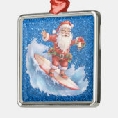 Surfen Santa Ornament Aus Metall (Links)