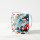 Surfen Santa Seashell Wave Klassische Weihnachtsfe Kaffeetasse (VorderseiteRechts)