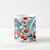 Surfen Santa Seashell Wave Klassische Weihnachtsfe Kaffeetasse (Mittel)